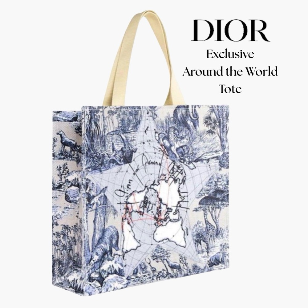 NEW IN BOX Dior Around the World Privee Beauty Raffia Tote